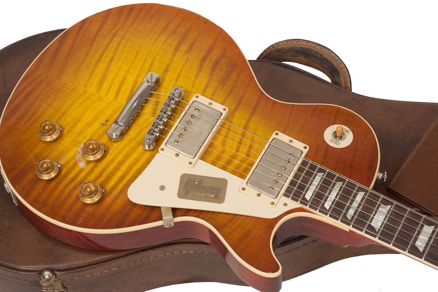 Gibson Custom Shop M2m Les Paul Standard 1959 2h Ht Rw #r961618 - Aged Sunrise Teaburst - Single cut electric guitar - Variation 1
