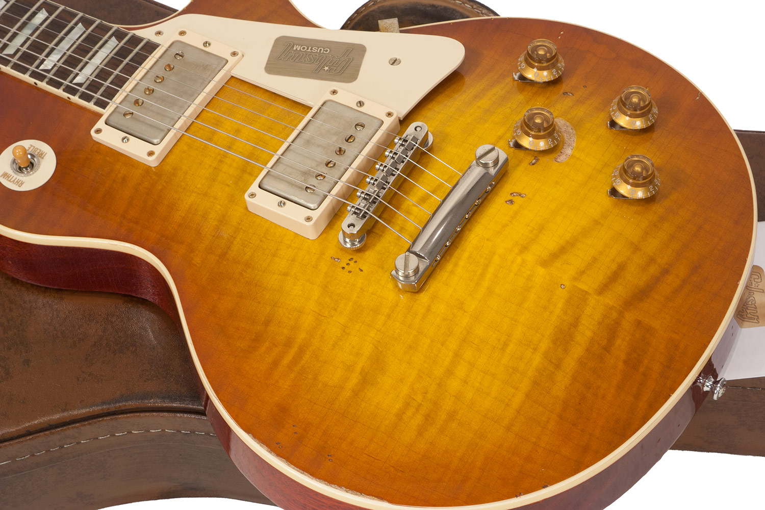 Gibson Custom Shop M2m Les Paul Standard 1959 2h Ht Rw #r961618 - Aged Sunrise Teaburst - Single cut electric guitar - Variation 2