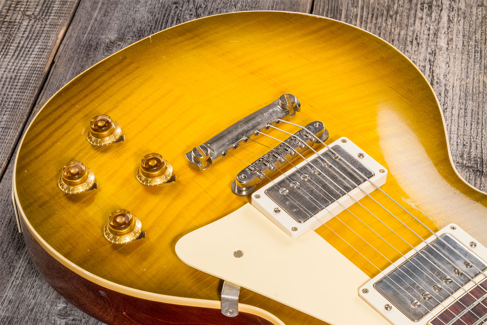 Gibson Custom Shop M2m Les Paul Standard 1959 Reissue 2h Ht Rw #932149 - Murphy Lab Light Aged Green Lemon Burst - Single cut electric guitar - Variat