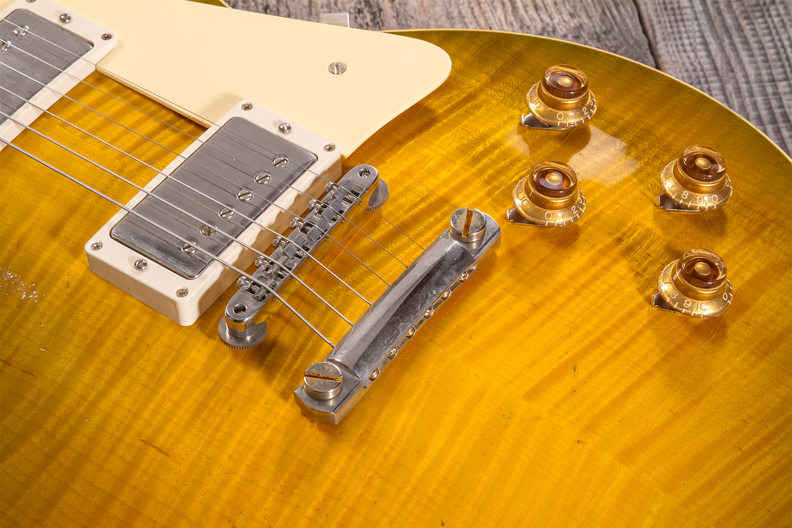 Gibson Custom Shop M2m Les Paul Standard 1959 Reissue 2h Ht Rw #932154 - Murphy Lab Light Aged Green Lemon Burst - Single cut electric guitar - Variat
