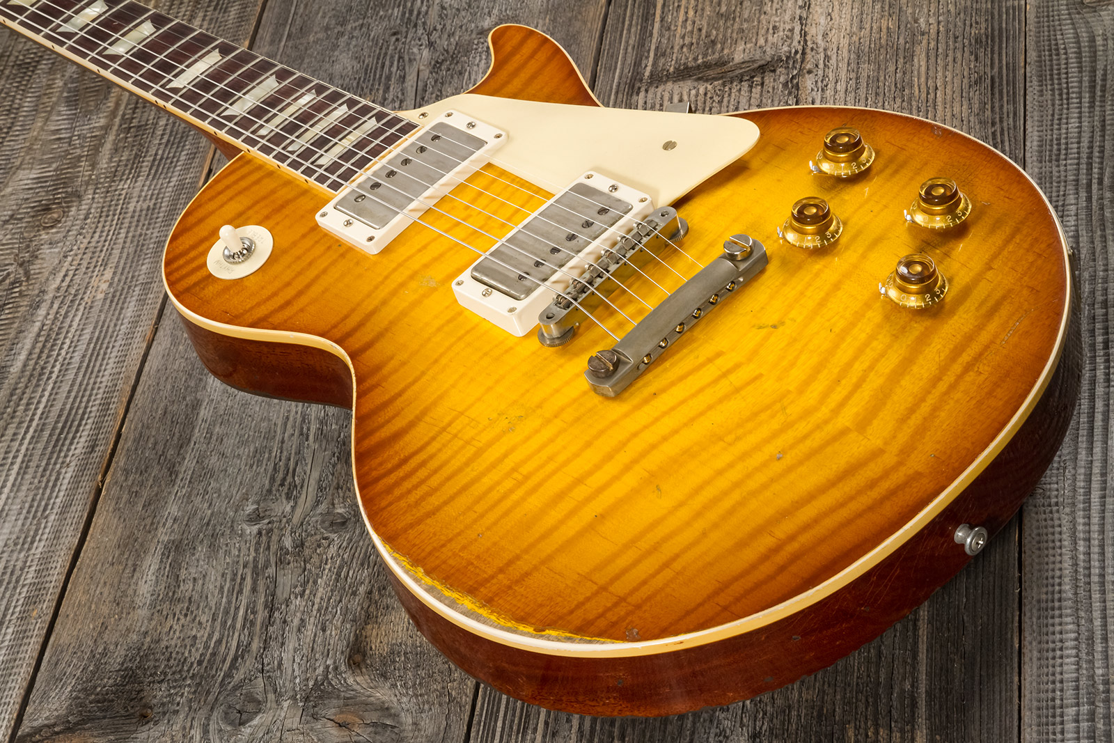 Gibson Custom Shop M2m Les Paul Standard 1959 Reissue 2h Ht Rw #932160 - Murphy Lab Heavy Light Aged Golden Poppy Burst - Single cut electric guitar -