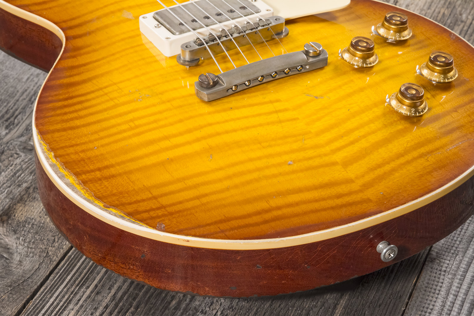 Gibson Custom Shop M2m Les Paul Standard 1959 Reissue 2h Ht Rw #932160 - Murphy Lab Heavy Light Aged Golden Poppy Burst - Single cut electric guitar -