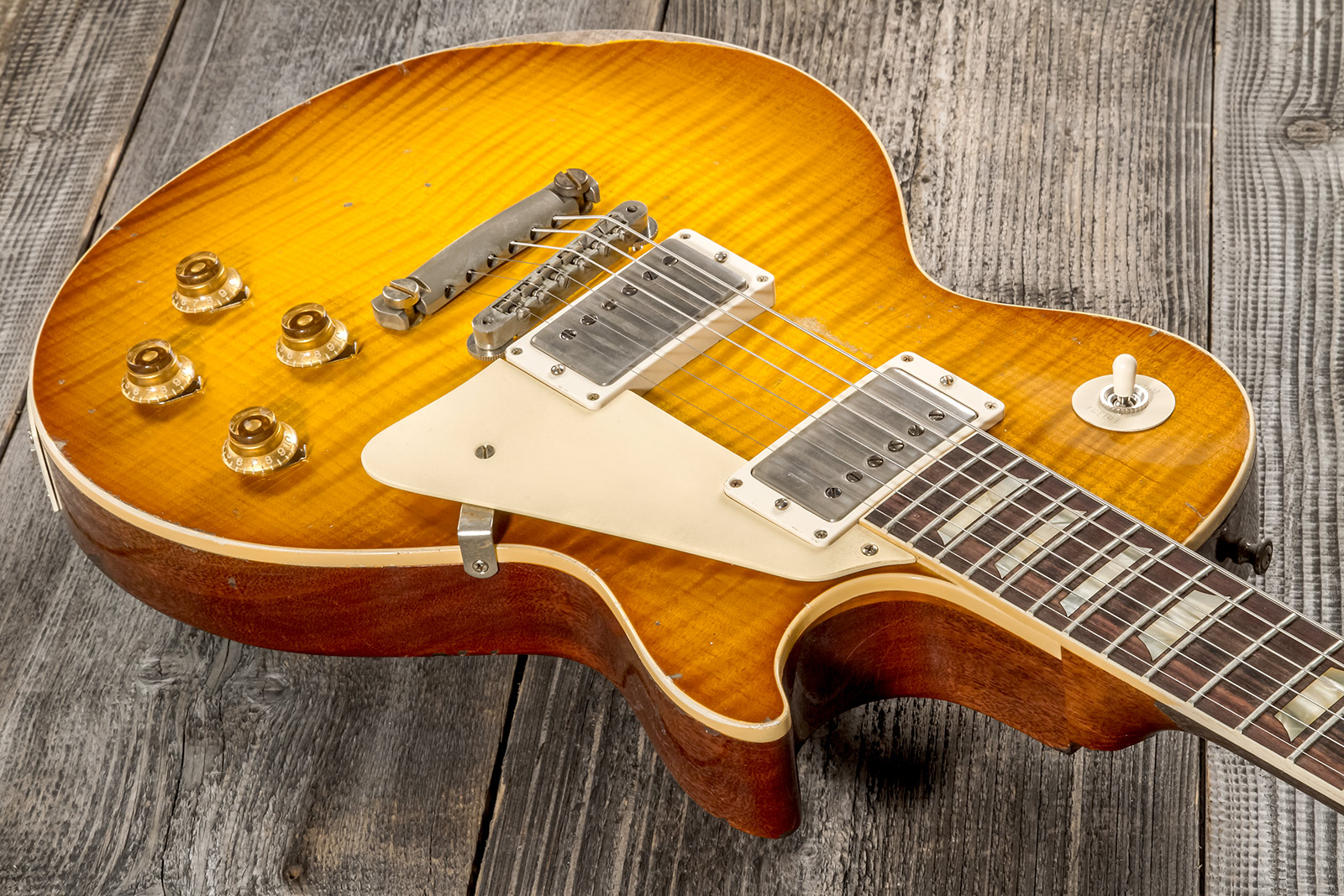 Gibson Custom Shop M2m Les Paul Standard 1959 Reissue 2h Ht Rw #932175 - Murphy Lab Ultra Heavy Aged Golden Poppy Burst - Single cut electric guitar -