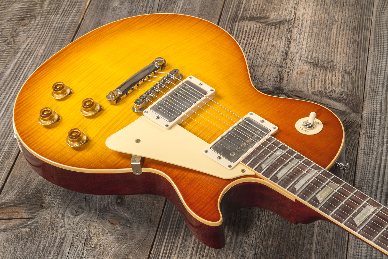 Gibson Custom Shop M2m Les Paul Standard 1959 Reissue 2h Ht Rw #934372 - Murphy Lab Ultra Light Aged Sunrise Teaburst - Single cut electric guitar - V