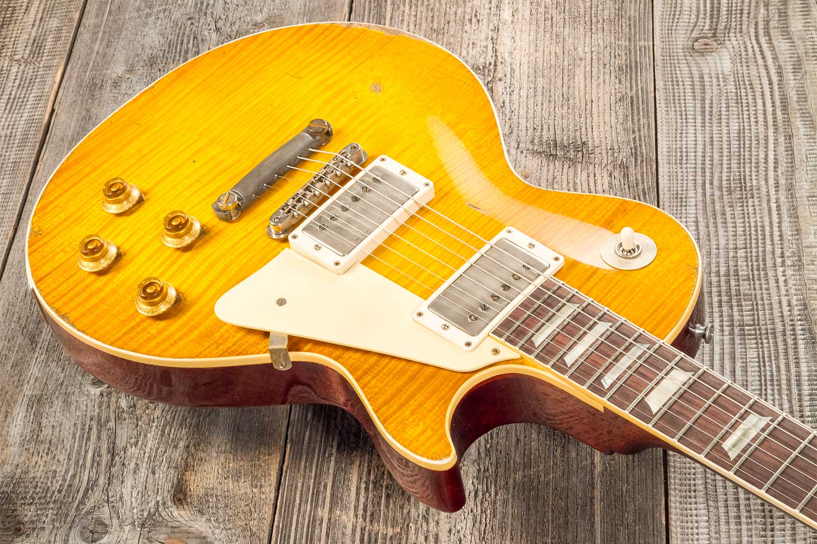 Gibson Custom Shop M2m Les Paul Standard 1959 Reissue 2h Ht Rw #94548 - Murphy Lab Ultra Heavy Aged Lemon Burst - Single cut electric guitar - Variati