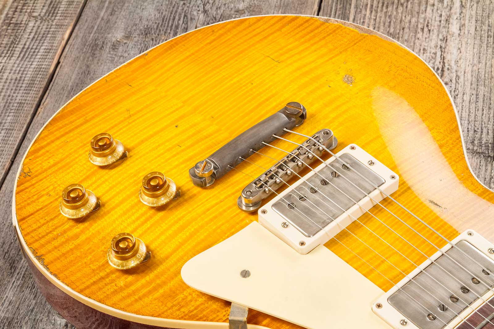 Gibson Custom Shop M2m Les Paul Standard 1959 Reissue 2h Ht Rw #94548 - Murphy Lab Ultra Heavy Aged Lemon Burst - Single cut electric guitar - Variati