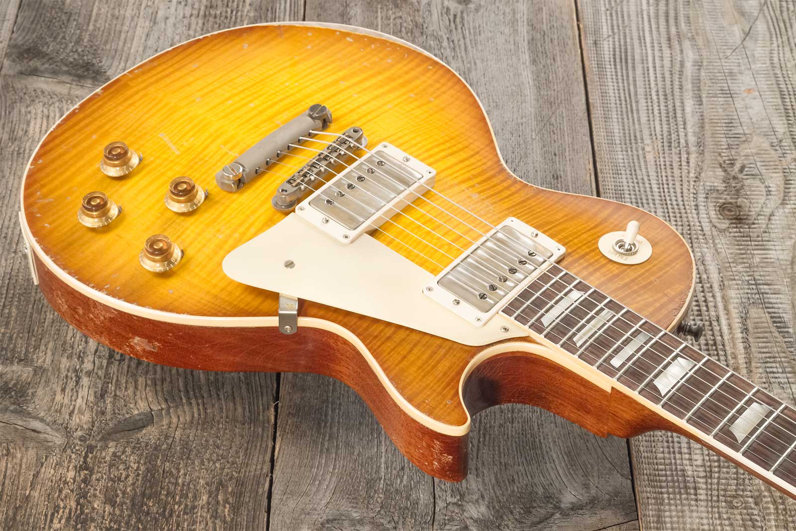 Gibson Custom Shop M2m Les Paul Standard 1959 Reissue 2h Ht Rw #94702 - Murphy Lab Ultra Heavy Aged Golden Poppy Burst - Single cut electric guitar - 