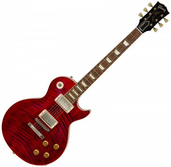 Solid body electric guitar Gibson Custom Shop M2M Les Paul Standard 1959 Reissue #943147 - Vos red tiger