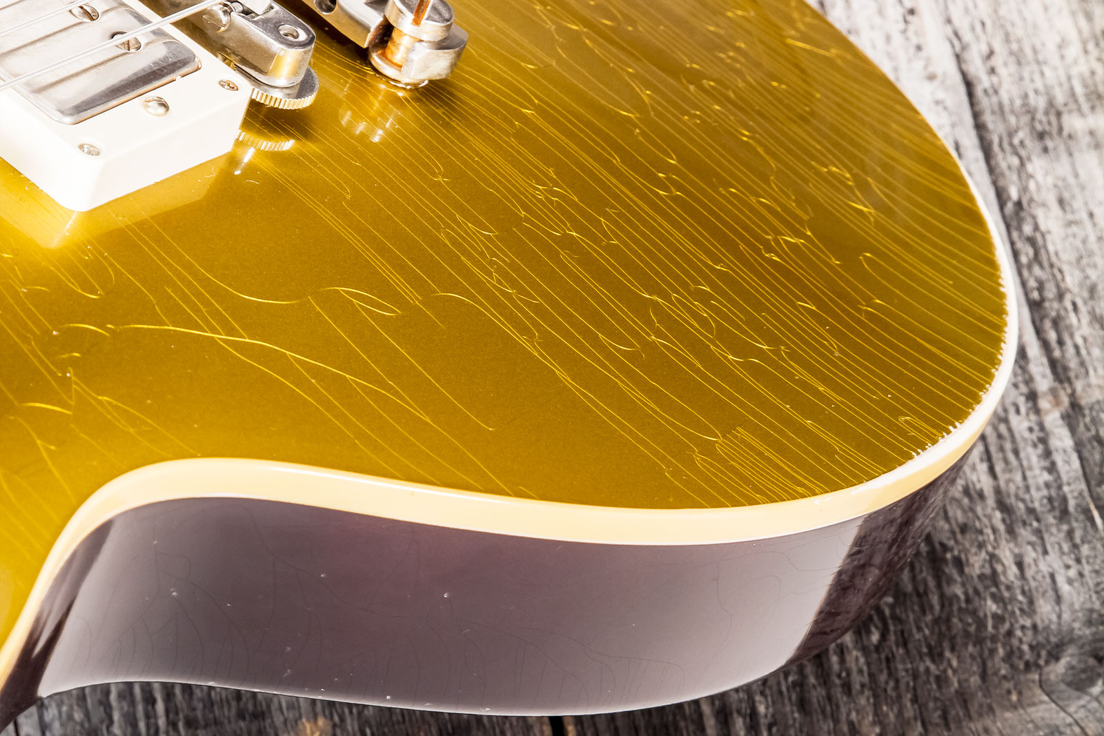 Gibson Custom Shop Murphy Lab Les Paul Goldtop 1957 Reissue 2h Ht Rw #721287 - Light Aged Double Gold With Dark Back - Single cut electric guitar - Va