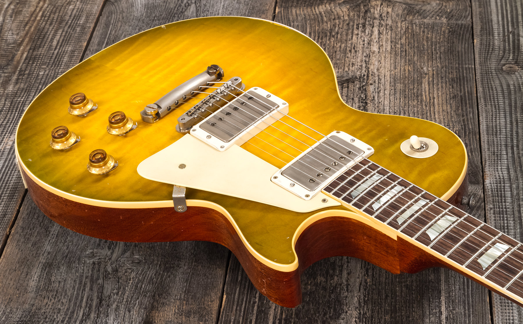 Gibson Custom Shop Murphy Lab Les Paul Standard 1959 Reissue 2h Ht Rw #93718 - Heavy Aged Green Lemon Fade - Single cut electric guitar - Variation 2