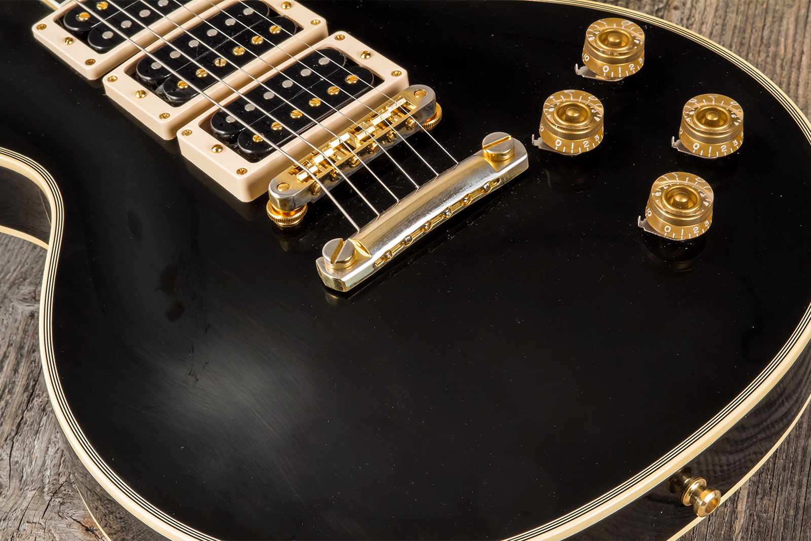 Gibson Custom Shop Peter Frampton Les Paul Custom Phenix Signature 3h Ht Eb - Vos Ebony - Single cut electric guitar - Variation 6