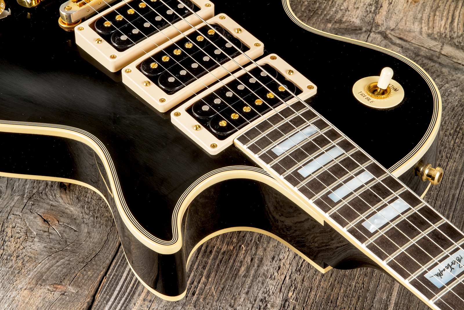 Gibson Custom Shop Peter Frampton Les Paul Custom Phenix Signature 3h Ht Eb - Vos Ebony - Single cut electric guitar - Variation 7