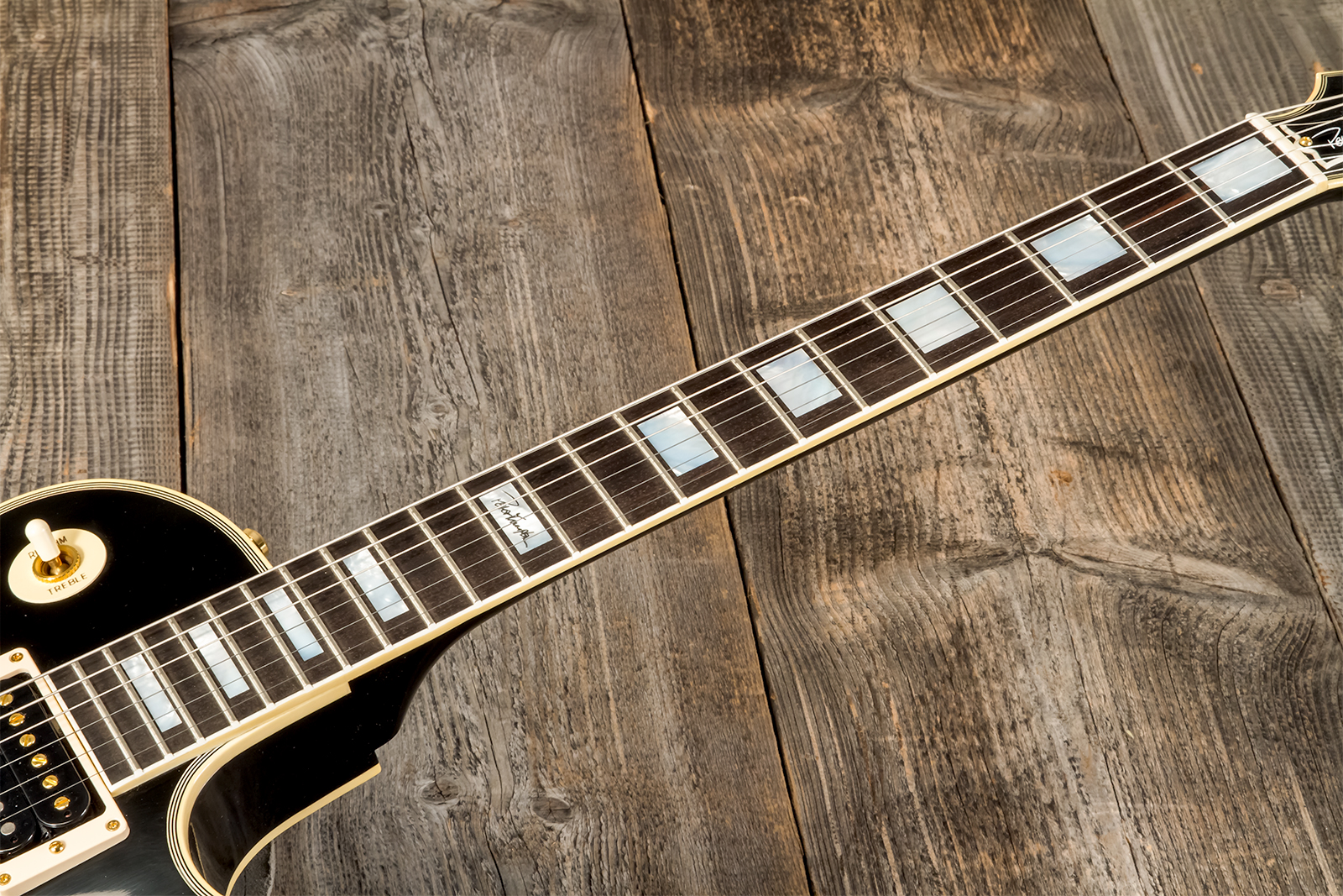 Gibson Custom Shop Peter Frampton Les Paul Custom Phenix Signature 3h Ht Eb - Vos Ebony - Single cut electric guitar - Variation 8