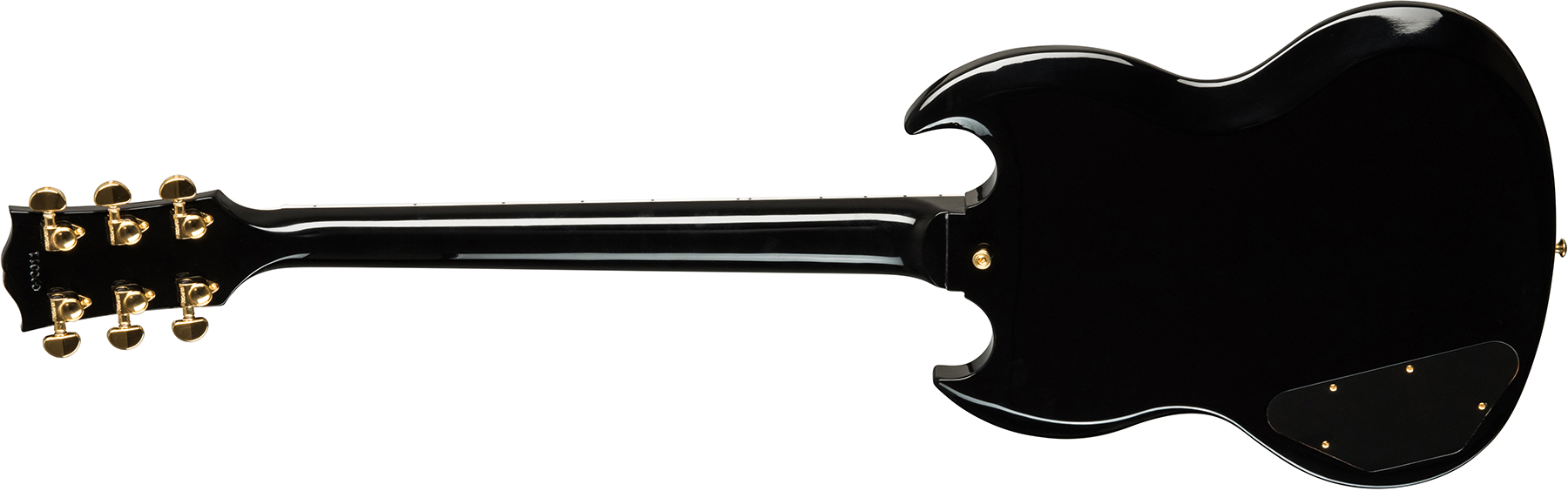 Gibson Custom Shop Sg Custom 2-pickup 2019 2h Ht Eb - Ebony - Double cut electric guitar - Variation 1