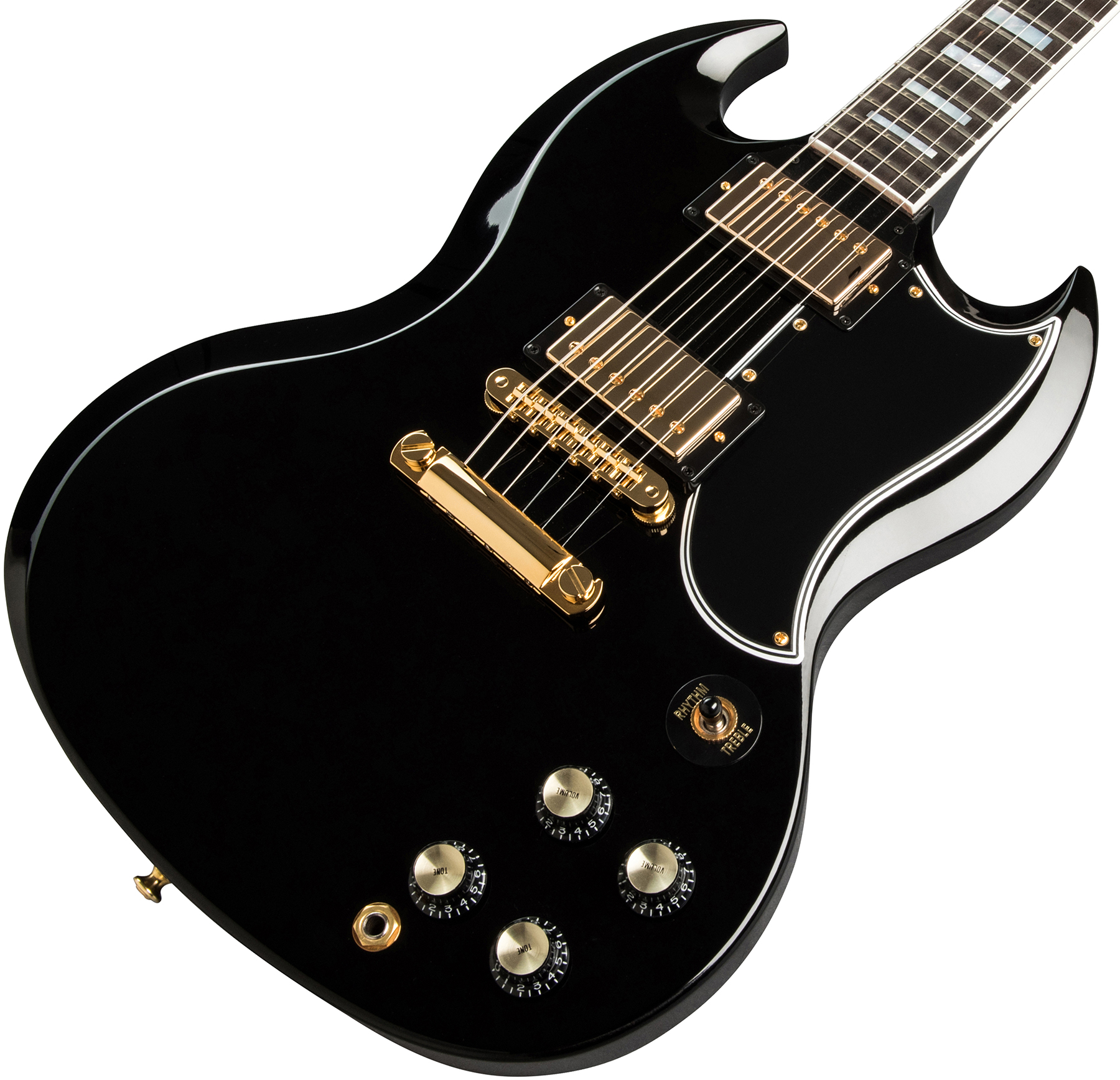 Gibson Custom Shop Sg Custom 2-pickup 2019 2h Ht Eb - Ebony - Double cut electric guitar - Variation 3