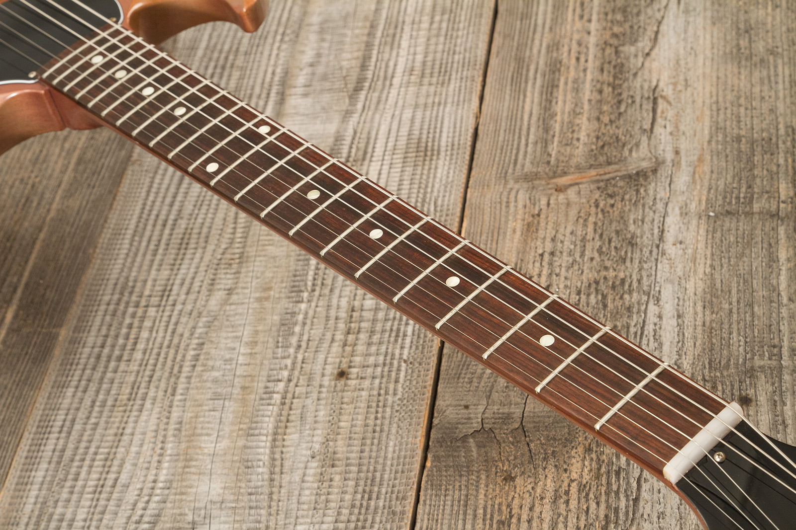 Gibson Custom Shop Sg Junior 1963 Lightning Bar 1s P90 Ht Rw - Vos Tv Heather Poly - Double cut electric guitar - Variation 5