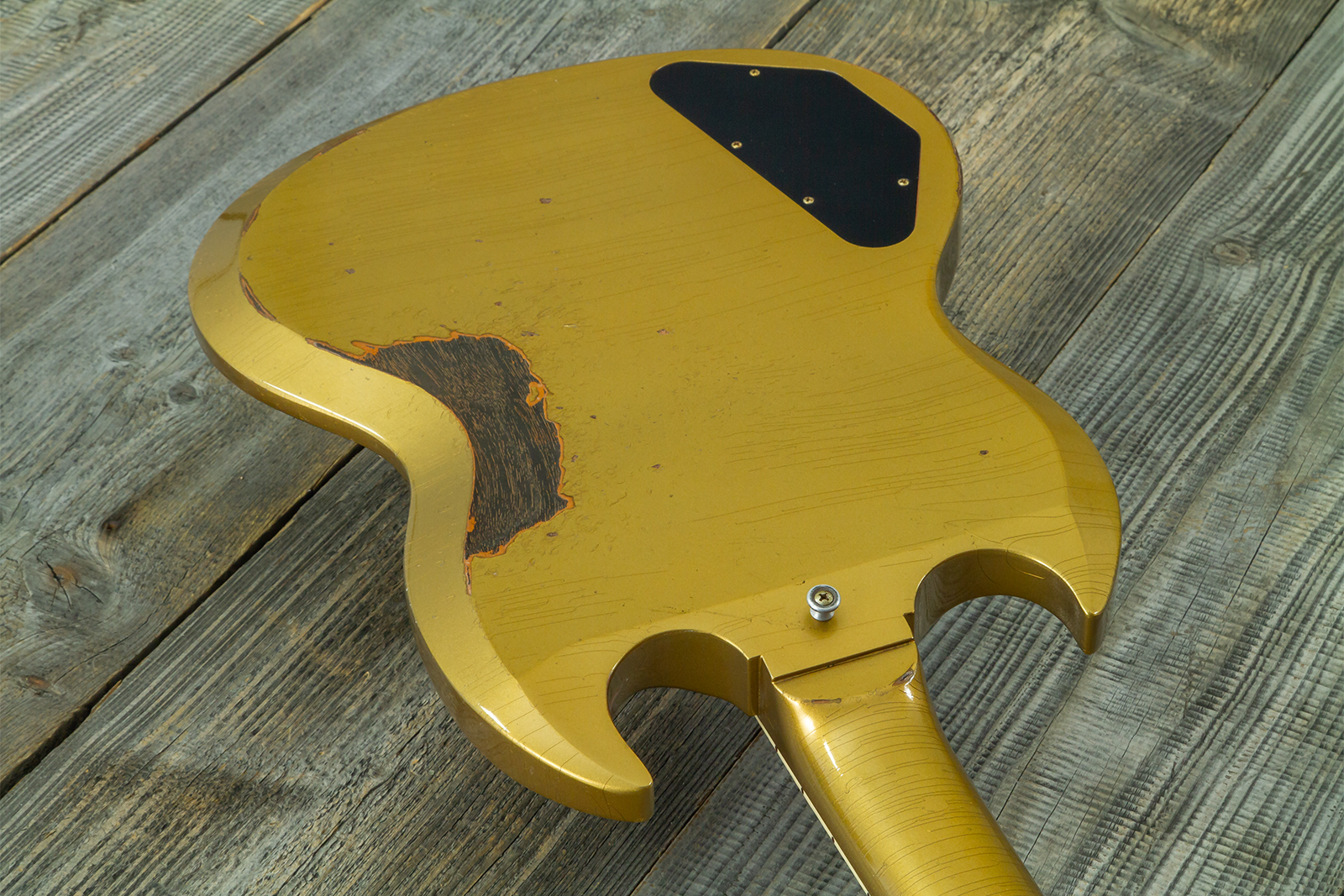 Gibson Custom Shop Sg Standard 1961 Reissue 2h Ht Rw #500881 - Murphy Lab Ultra Heavy Aged Double Gold - Double cut electric guitar - Variation 10