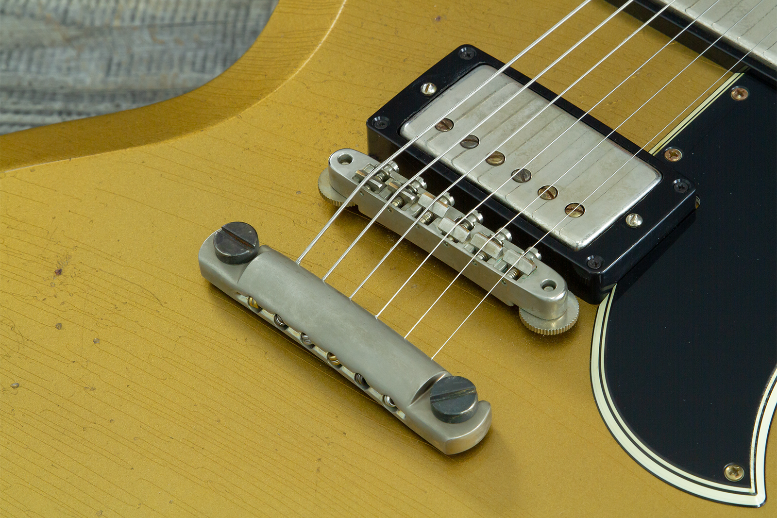 Gibson Custom Shop Sg Standard 1961 Reissue 2h Ht Rw #500881 - Murphy Lab Ultra Heavy Aged Double Gold - Double cut electric guitar - Variation 6