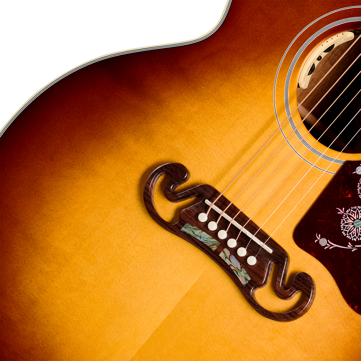 Gibson Custom Shop Sj200 Elegant Koa Artisan Jumbo Epicea Koa Rw - Honey Burst - Folk guitar - Variation 3