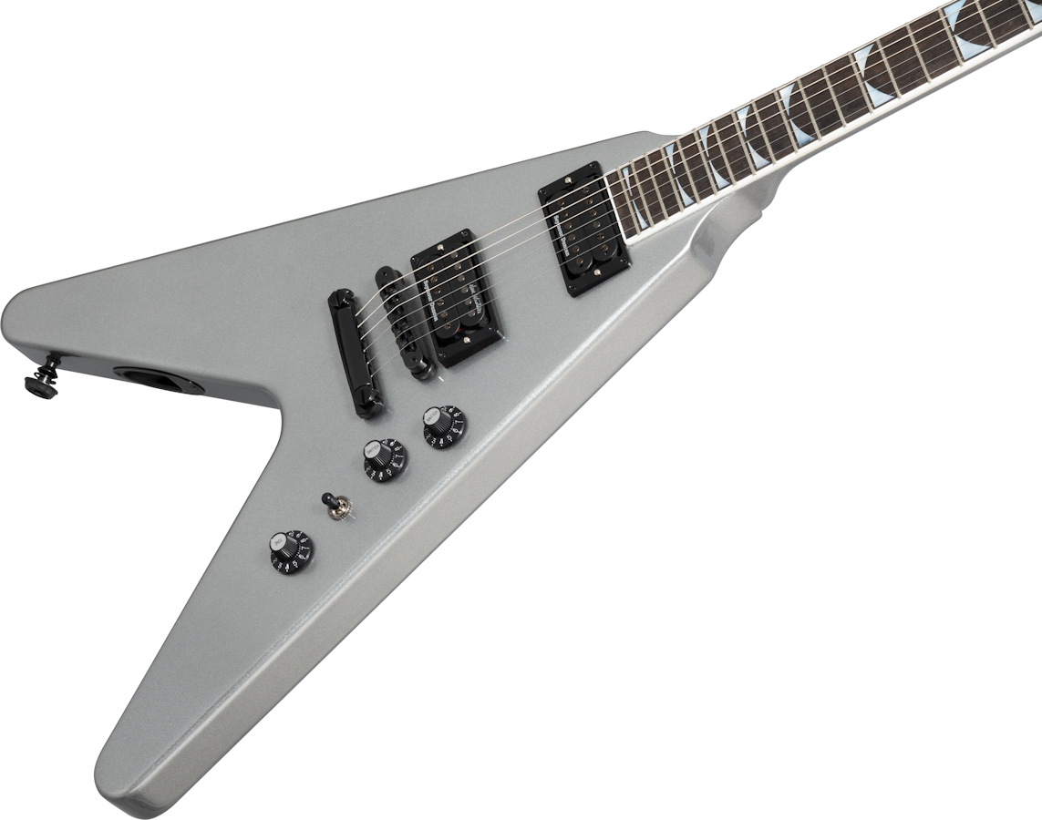 Gibson Dave Mustaine Flying V Exp Signature 2h Ht Eb - Silver Metallic - Metal electric guitar - Variation 3