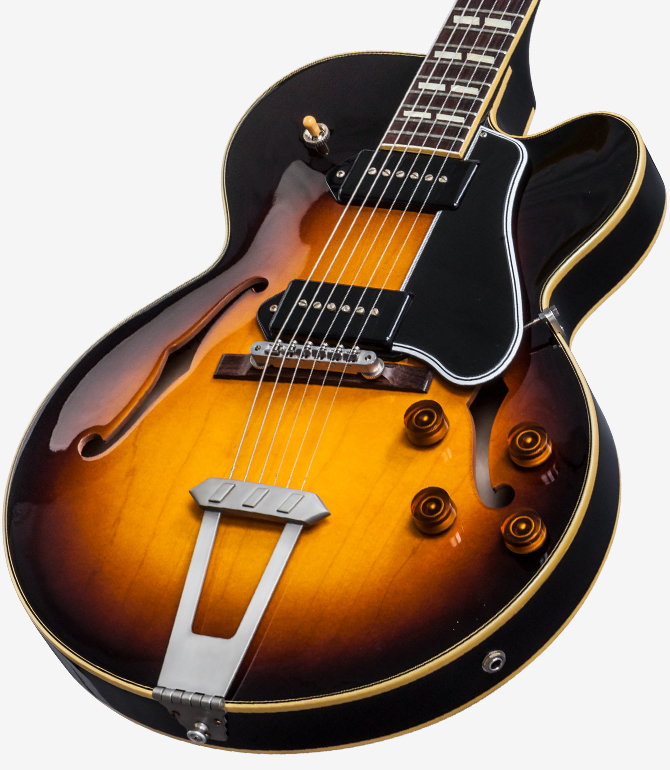 Gibson Es-275 P-90 Ltd - Vos Dark Burst - Semi-hollow electric guitar - Variation 2