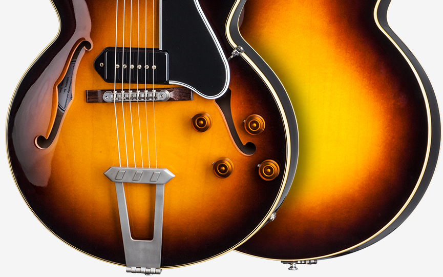 Gibson Es-275 P-90 Ltd - Vos Dark Burst - Semi-hollow electric guitar - Variation 3