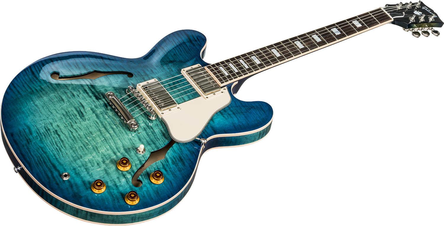 Gibson Es-335 Figured 2018 - Aquamarine - Semi-hollow electric guitar - Variation 1