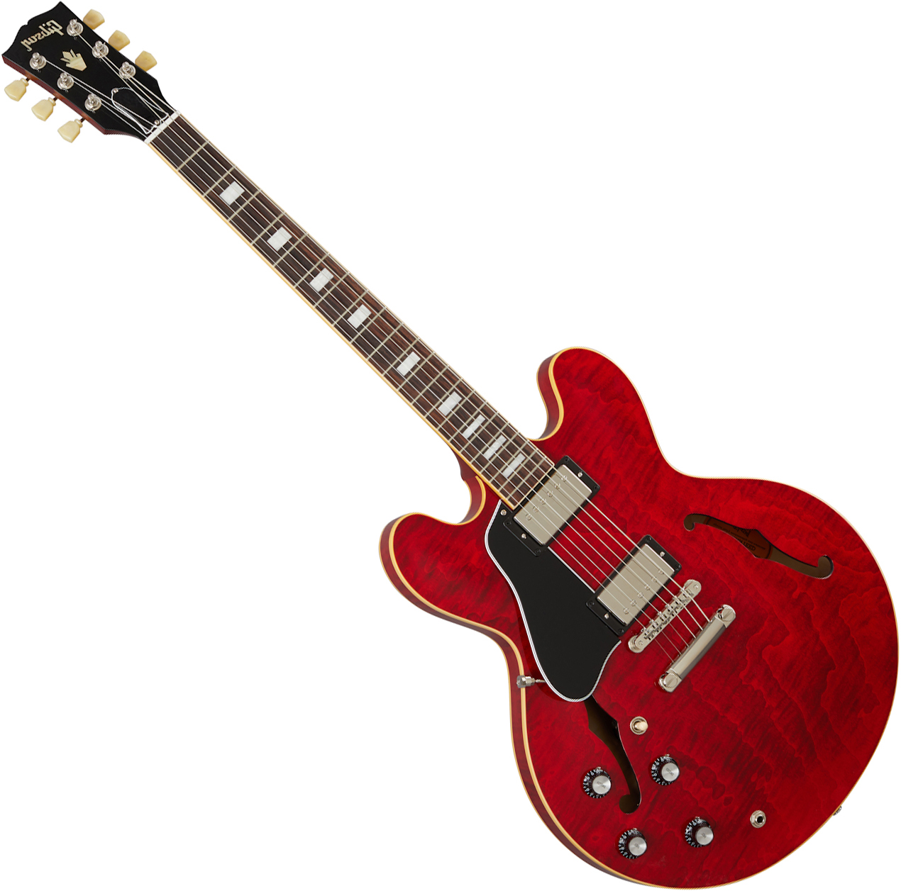 Gibson Es-335 Figured Lh Original Gaucher 2h Ht Rw - Sixties Cherry - Left-handed electric guitar - Variation 1