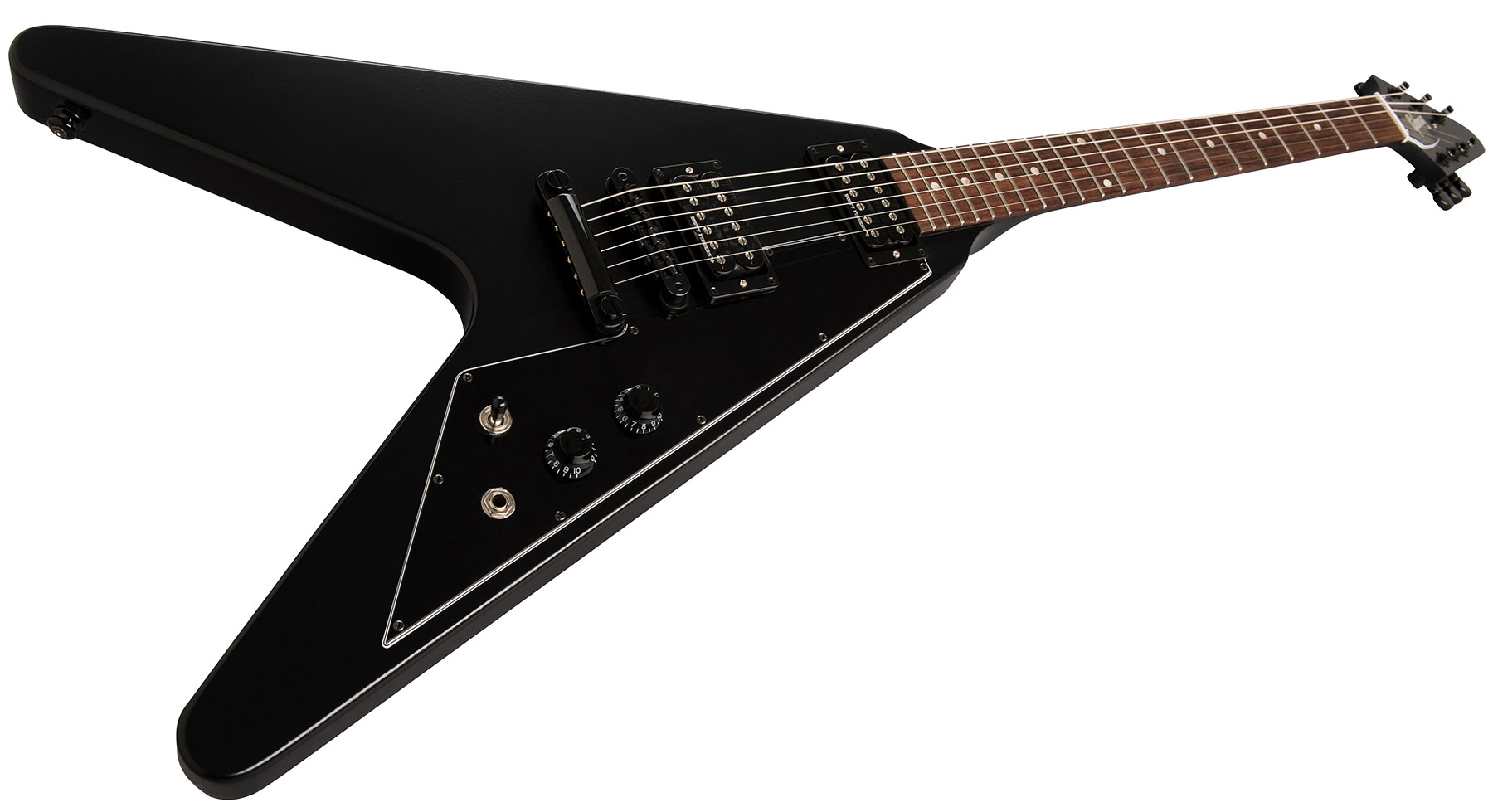 Gibson Flying V Tribute 2019 Hh Ht Rw - Satin Ebony - Metal electric guitar - Variation 1