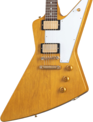 Retro rock electric guitar Gibson Custom Shop 1958 Korina Explorer Reissue (White Pickguard) - Vos natural