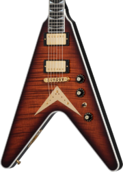 Metal electric guitar Gibson Custom Shop Dave Mustaine Flying V EXP Ltd - Red amber burst