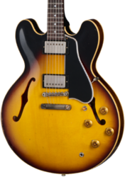 Semi-hollow electric guitar Gibson Custom Shop 1958 ES-335 Reissue Ltd - Murphy Lab Heavy Aged Faded Tobacco Burst