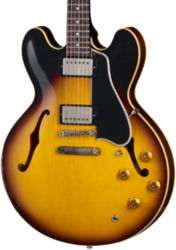 Semi-hollow electric guitar Gibson Custom Shop 1958 ES-335 Reissue Ltd - Murphy lab heavy aged faded tobacco burst