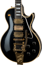 Single cut electric guitar Gibson Custom Shop 1957 Les Paul Custom 3-Pickup w/ Bigsby - Vos ebony