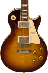Single cut electric guitar Gibson Custom Shop Burstdriver Les Paul Standard #871301 - Vos havana fade