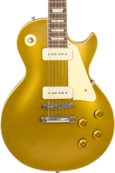 Single cut electric guitar Gibson Custom Shop M2M 1956 Les Paul Goldtop #63139 - Murphy lab light aged antique gold