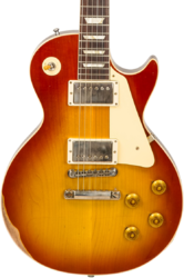 Single cut electric guitar Gibson Custom Shop M2M 1958 Les Paul Standard - Heavy aged '58 burst