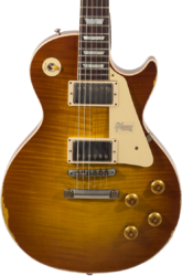 Single cut electric guitar Gibson Custom Shop M2M 1959 Les Paul Standard #982192 - Heavy aged sunrise tea burst