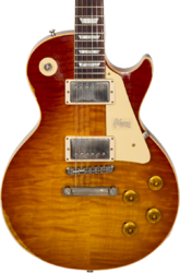 Single cut electric guitar Gibson Custom Shop M2M 1959 Les Paul Standard #983303 - Ultra aged new orange sunset fade