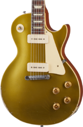 Single cut electric guitar Gibson Custom Shop Murphy Lab 1954 Les Paul Goldtop Reissue - Heavy aged double gold