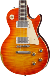 Single cut electric guitar Gibson Custom Shop Murphy Lab 1960 Les Paul Standard Reissue - Heavy aged tangerine burst