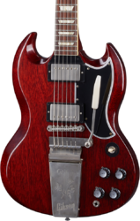 Double cut electric guitar Gibson Custom Shop Murphy Lab 1964 SG Standard Maestro Reissue - Ultra light aged cherry red 