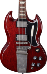 Double cut electric guitar Gibson Custom Shop Murphy Lab 1964 SG Standard Maestro Reissue - Ultra light aged cherry red