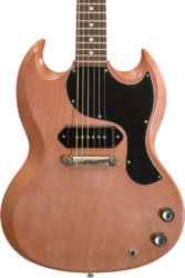Double cut electric guitar Gibson Custom Shop 1963 SG Junior Reissue Lightning Bar - VOS TV Heather Poly
