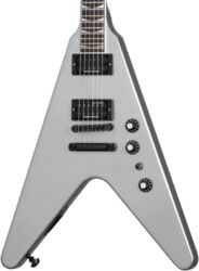 Metal electric guitar Gibson Dave Mustaine Flying V EXP - Silver metallic