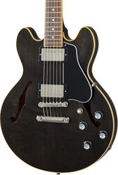 Semi-hollow electric guitar Gibson ES-339 - Trans ebony 