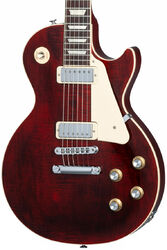 Single cut electric guitar Gibson Les Paul 70s Deluxe Plain Top - wine red
