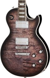 Single cut electric guitar Gibson Mark Morton Les Paul Modern Quilt - Translucent  ebony burst  satin