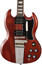 Double cut electric guitar Gibson SG Standard '61 Faded Maestro Vibrola - Vintage cherry