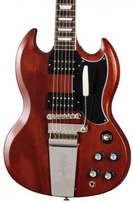 Solid body electric guitar Gibson SG Standard '61 Faded Maestro Vibrola - Vintage cherry